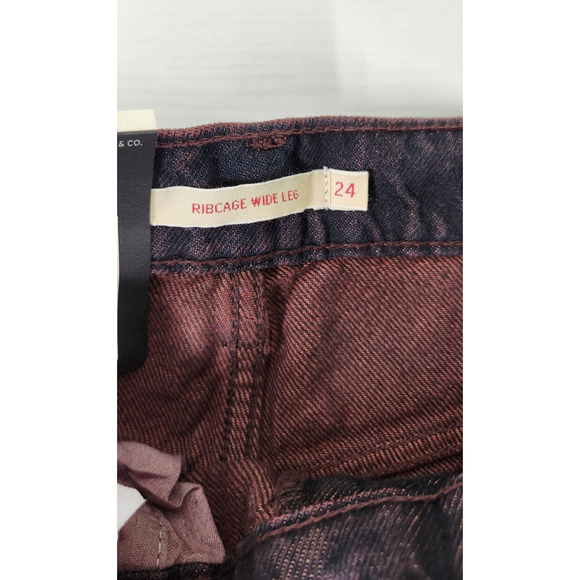 Levi's Ribcage Wide Leg Women's Super High Rise Jeans, Size 24x32 In Cherry Red - Picture 11 of 16